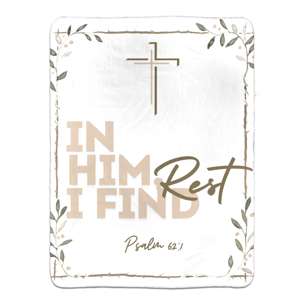 I Find Rest Fleece Sherpa Blanket