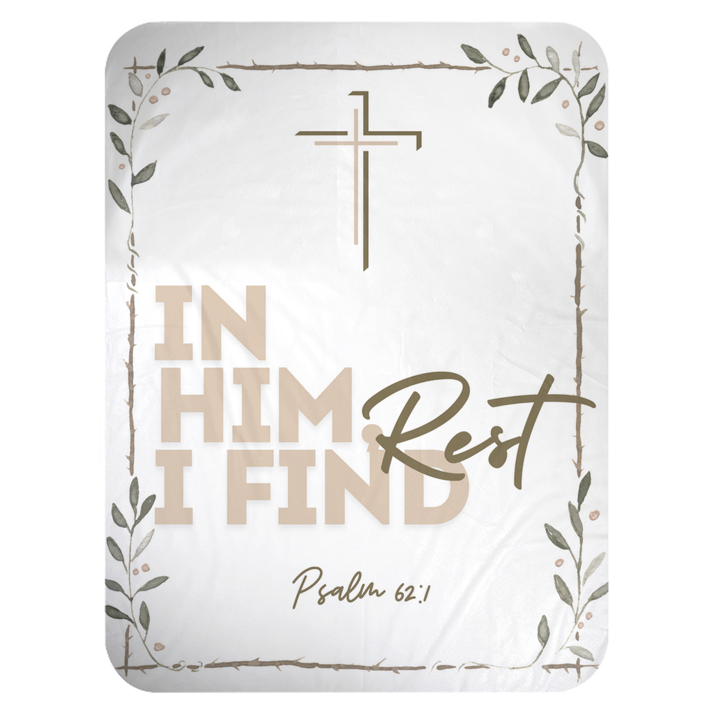 I Find Rest Fleece Sherpa Blanket