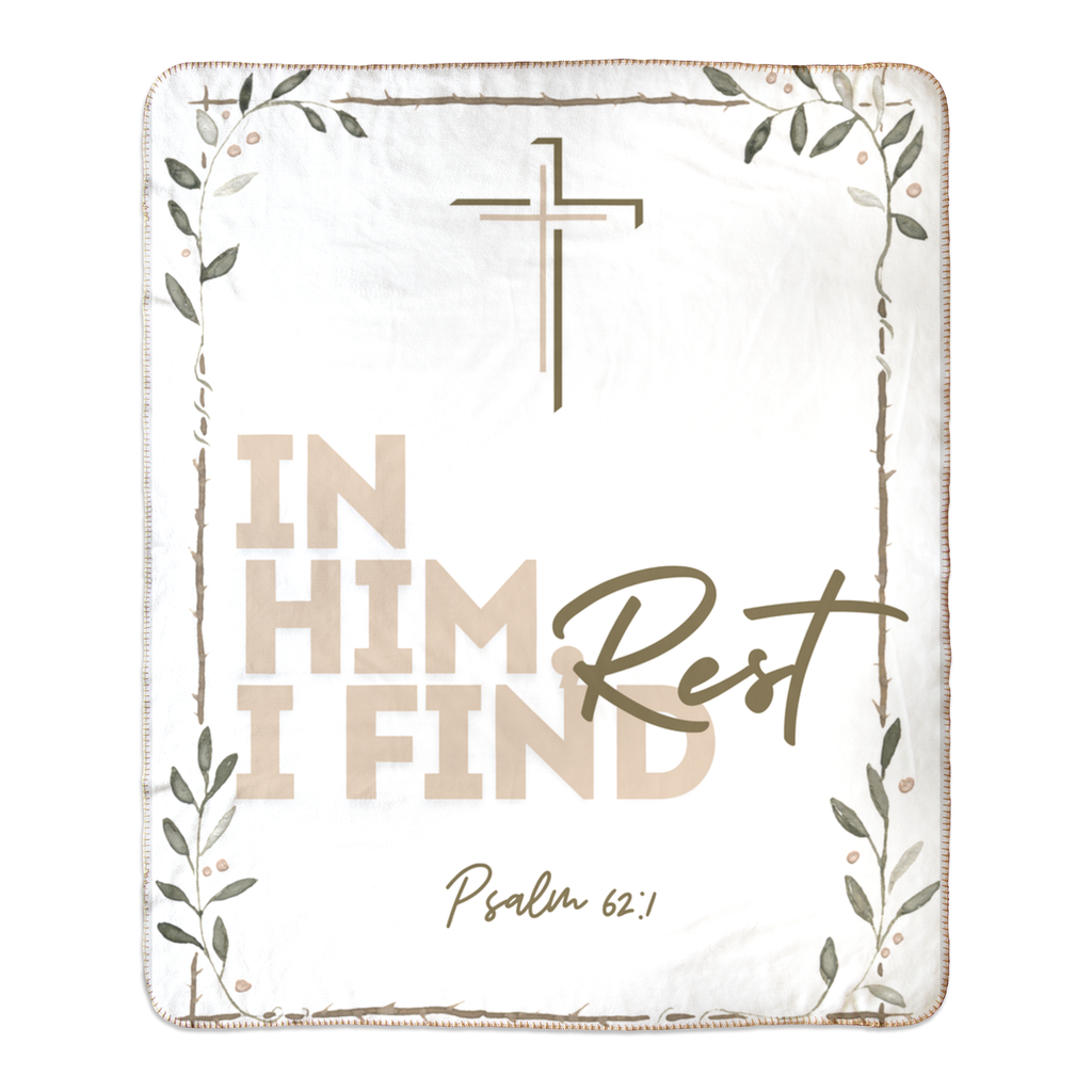 I Find Rest Fleece Sherpa Blanket
